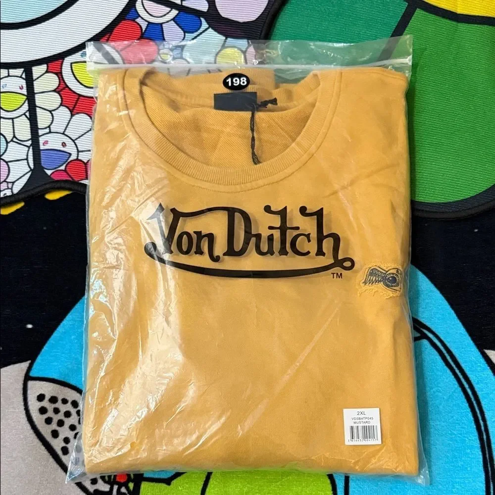 Von Dutch Mustard French Terry Crew Neck